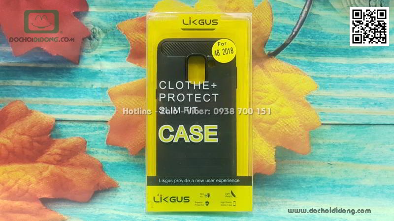 Ốp lưng Samsung A8 2018 Likgus chống sốc vân kim loại