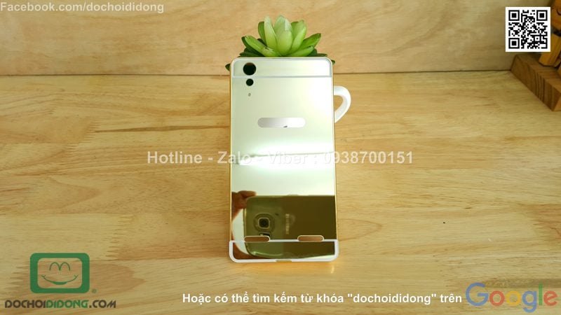 Ốp lưng Lenovo A6000 viền nhôm lưng tráng gương