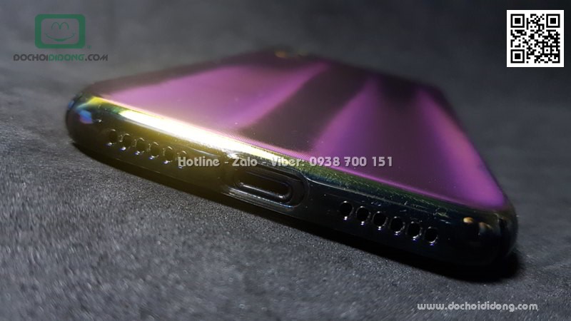 Ốp lưng iPhone X XS Baseus Aurora lưng nhám đổi màu