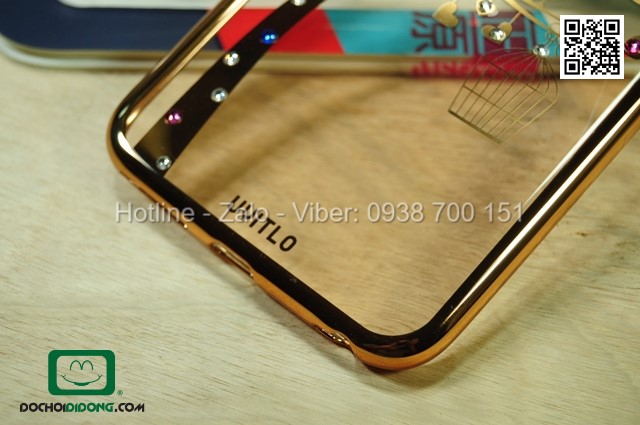 Ốp lưng iPhone 6 Plus Uyitlo dẻo cao cấp đính đá hình con chim