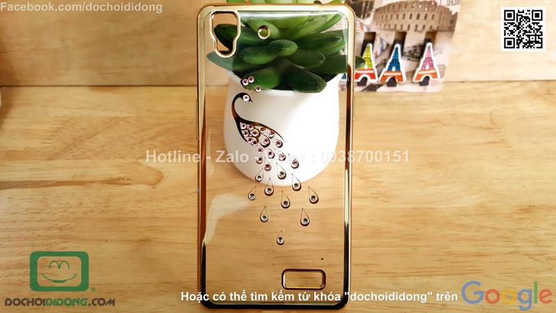 Ốp lưng Oppo R7 đính đá hình con công