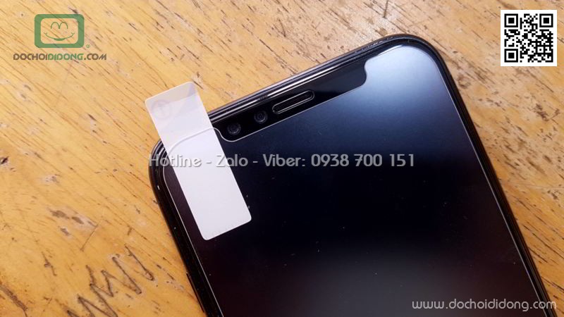 Miếng dán cường lực full màn hình iPhone X XS Baseus mờ chống bám vân tay