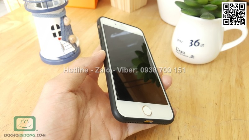 Ốp lưng iPhone 7 Meephone Metal bọc da