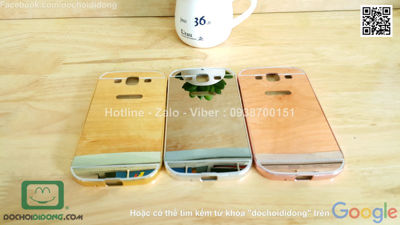 Ốp lưng Samsung Galaxy S3 viền nhôm lưng tráng gương