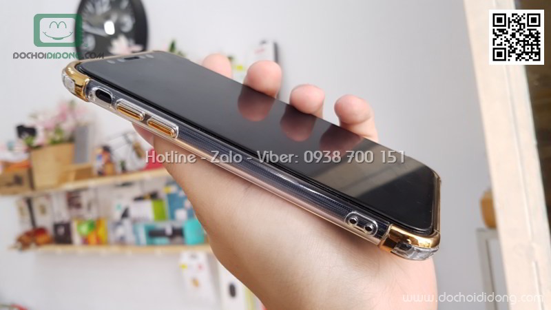 Ốp lưng iPhone X XS Zacase dẻo trong viền màu chống sốc