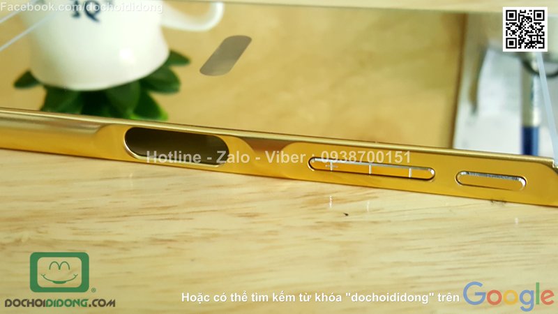 Ốp lưng Sony Xperia Z5 Premium viền nhôm lưng tráng gương