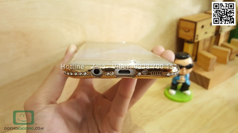 Ốp lưng Samsung Galaxy S7 Edge dẻo trong đính đá