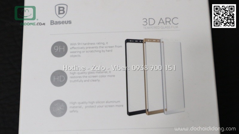 Miếng dán cường lực Samsung Note 8 Baseus full màn hình