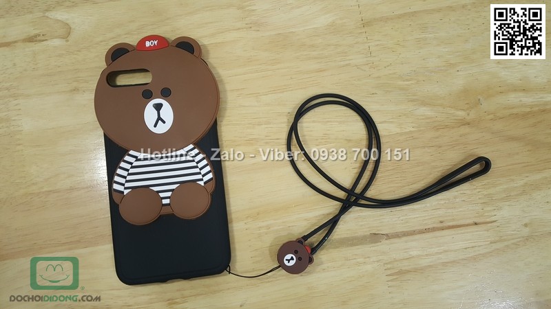 Ốp lưng iPhone 7 Plus dẻo hình thú có dây đeo
