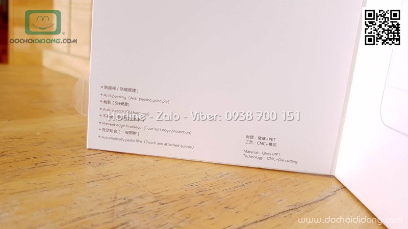 Miếng dán cường lực chống nhìn trộm iPhone 7 Baseus full màn hình