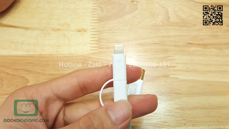 Cáp 2 trong 1 Usams microUSB Lightning