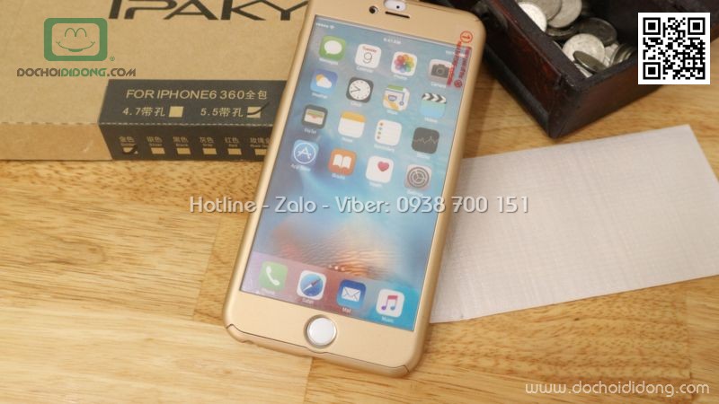 Ốp lưng iPhone 6 Plus Ipaky bảo vệ 360 độ có kính cường lực