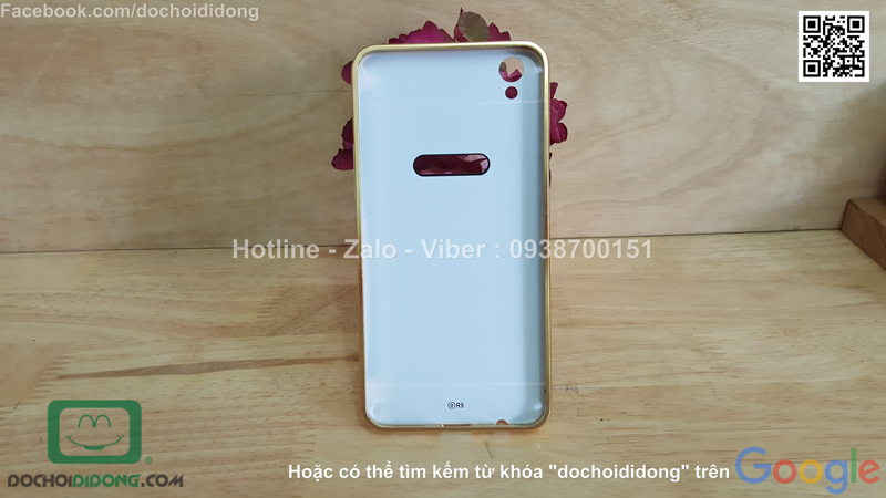 Ốp lưng OPPO R9 viền nhôm lưng tráng gương