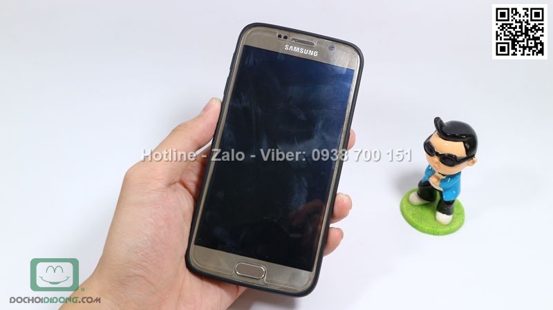 Ốp lưng Samsung Galaxy S6 dẻo nhám đen siêu mỏng bảo vệ camera