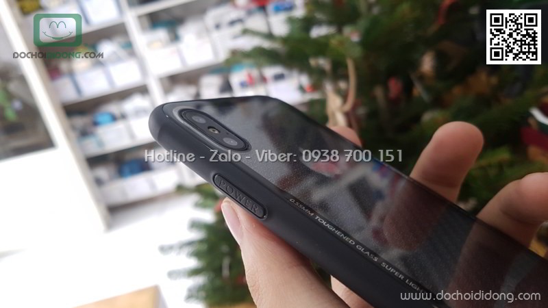 Ốp lưng iPhone X Likgus lưng kính viền dẻo