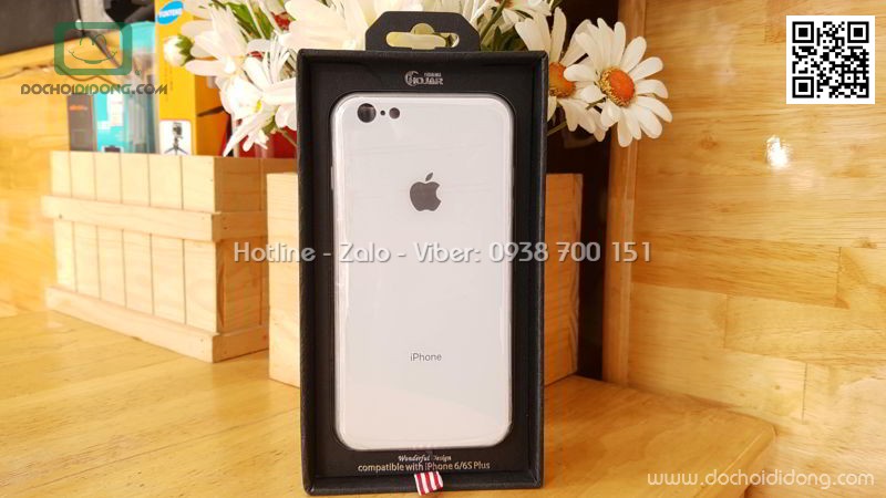 Ốp lưng iPhone 6 6S PLus Hojar lưng kính cường lực viền mềm