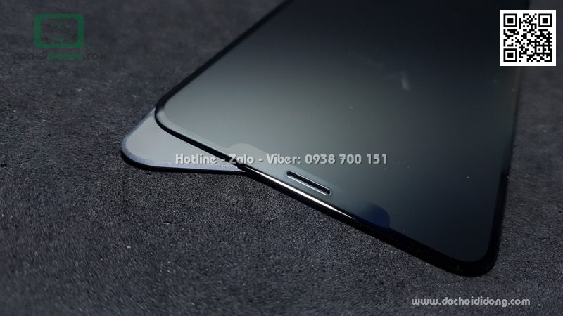 Miếng dán cường lực nhám chống vân tay iPhone XS Max Benks V Pro full màn hình