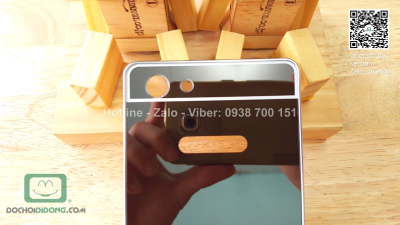 Ốp lưng OPPO Neo 7 viền nhôm lưng tráng gương