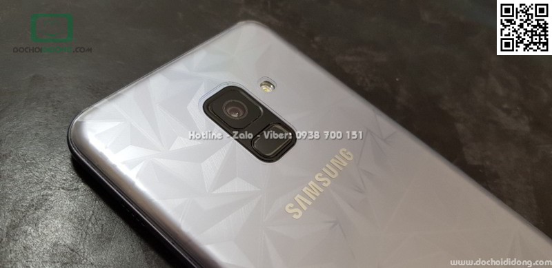 Miếng dán full lưng Samsung A8 2018 kim cương