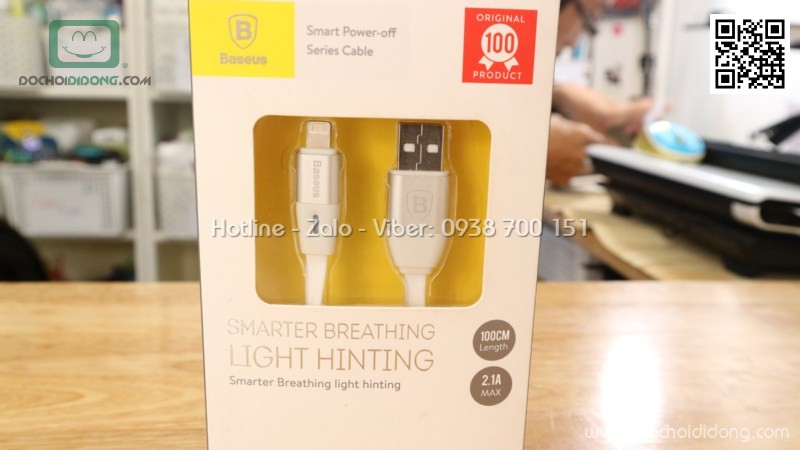 Cáp lightning Baseus Smart Power Off tự ngắt khi đầy pin