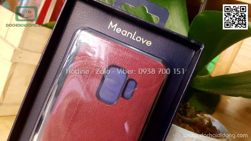 Ốp lưng Samsung S9 Mean Love lưng da chống sốc