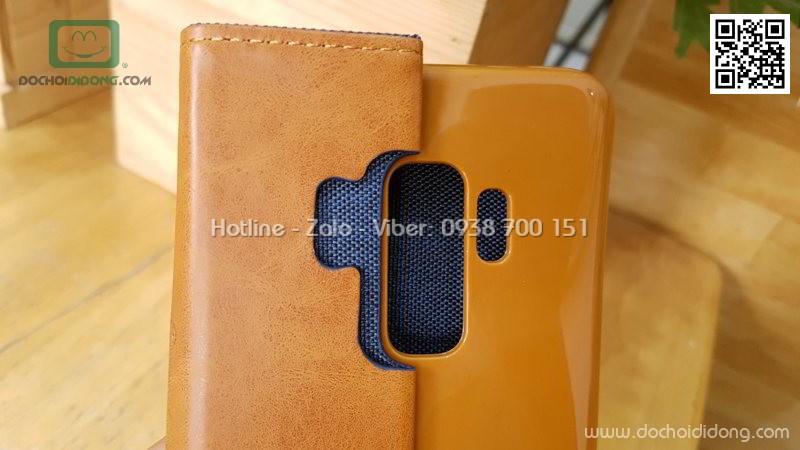 Bao da Samsung S9 Plus Mercury Canvas Diary vân vải nhét card