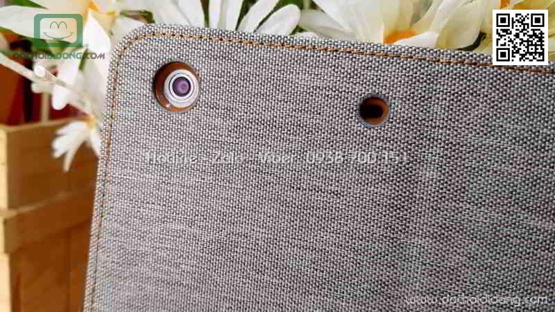 Bao da iPad Mini 1 2 3 Mercury Canvas Diary vân vải nhét card