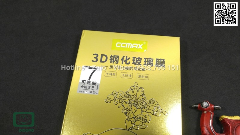 Miếng dán cường lực iPhone 7 Plus CCMAX 3D full màn hình cao cấp