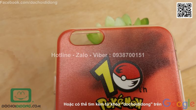 Ốp lưng iPhone 6 6s Plus Pokemon Go dẻo viền trong