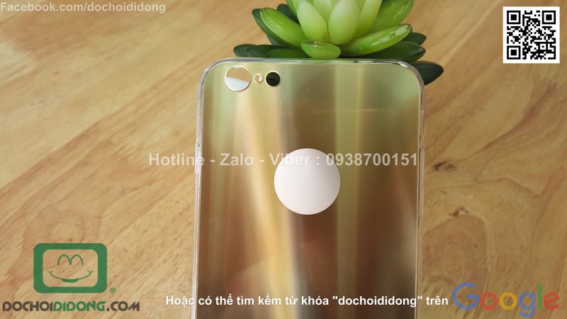 Ốp lưng iPhone 6 6s loại dẻo lưng vàng óng ánh