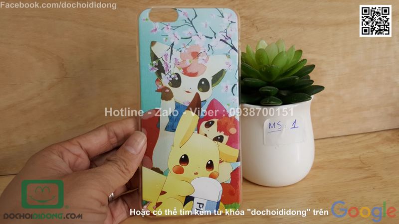 Ốp lưng iPhone 6 6s Plus Pokemon Go dẻo viền trong