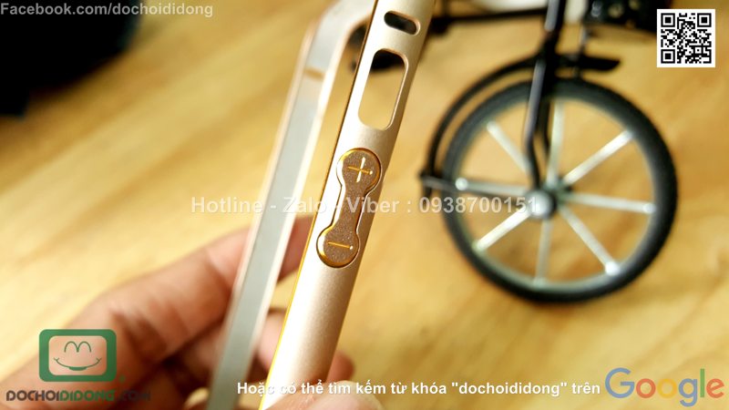 Ốp viền iPhone 5 5s SE nhôm phay chốt gài