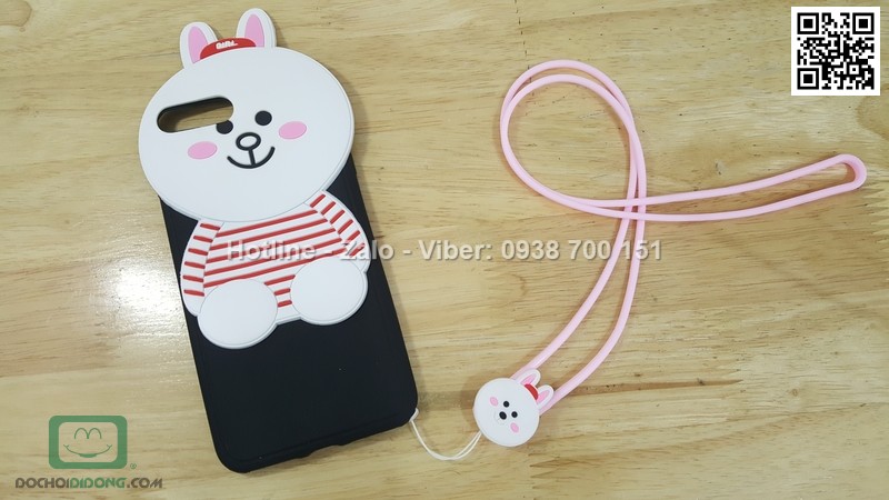 Ốp lưng iPhone 7 Plus dẻo hình thú có dây đeo