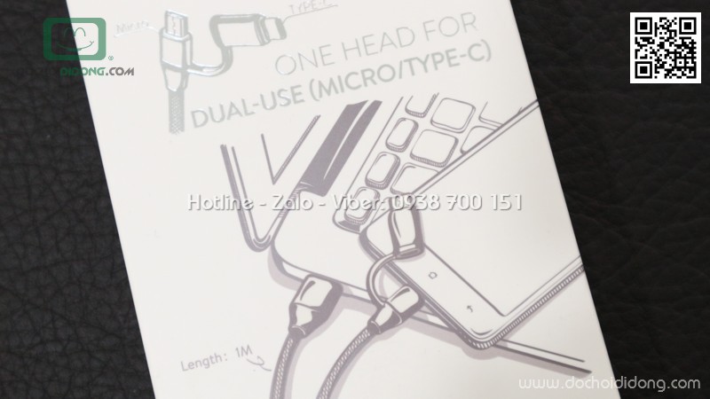 Cáp sạc 2 trong 1 MircoUSB và Type C Baseus chính hãng