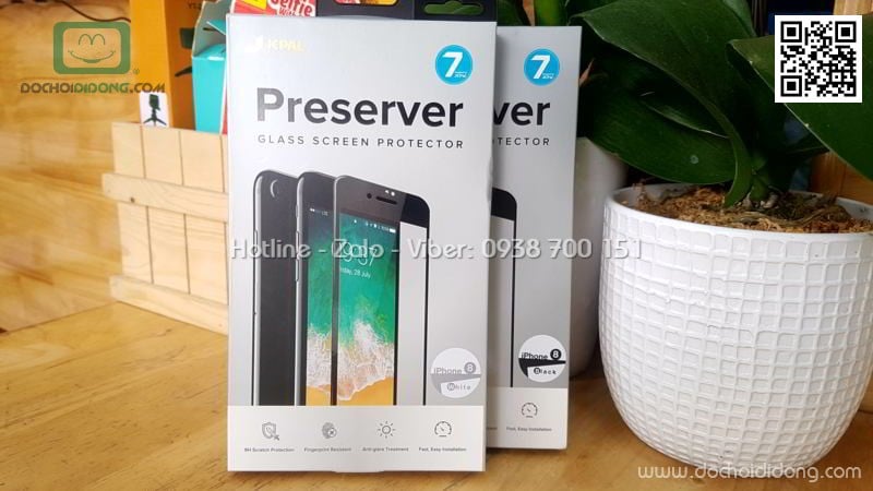 Miếng dán cường lực iPhone 7 8 Jcpal Presever full màn hình 3D chính hãng