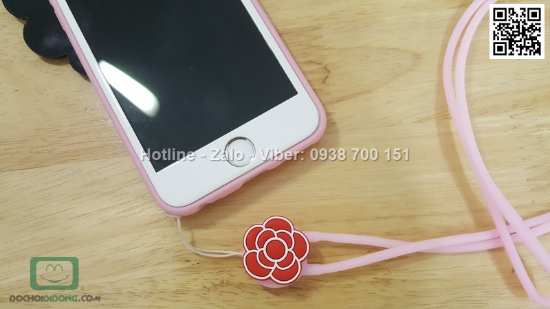 Ốp lưng iPhone 6 6s dẻo hình thú có dây đeo