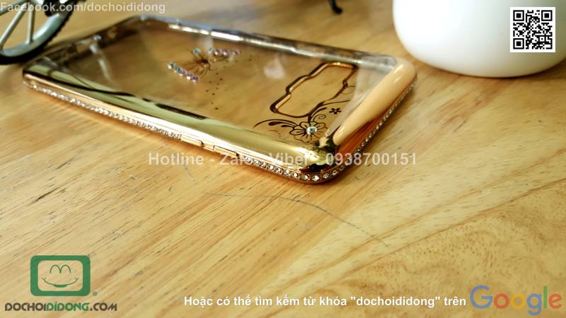 Ốp lưng Samsung Galaxy J5 2016 dẻo trong đính đá