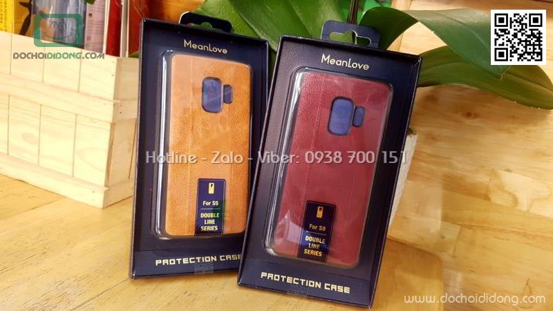 Ốp lưng Samsung S9 Mean Love lưng da chống sốc