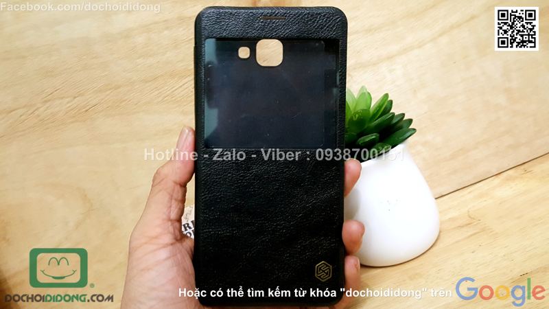Bao da Samsung Galaxy A9 Nillkin Qin vân sần