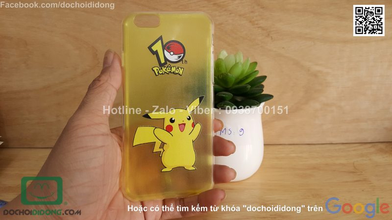 Ốp lưng iPhone 6 6s Pokemon Go dẻo viền trong