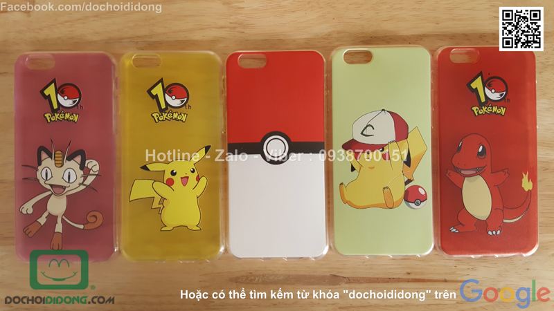 Ốp lưng iPhone 6 6s Pokemon Go dẻo viền trong