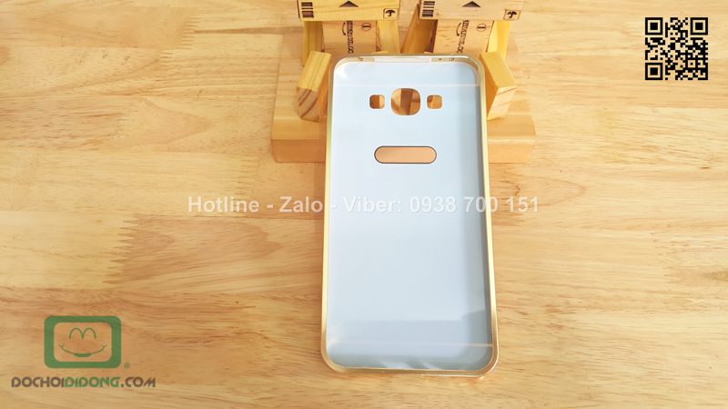 Ốp lưng Samsung Galaxy A8 viền nhôm lưng tráng gương