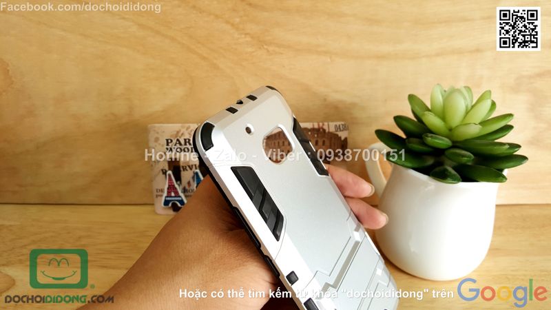 Ốp lưng HTC 10 Iron Man chống sốc có chống lưng