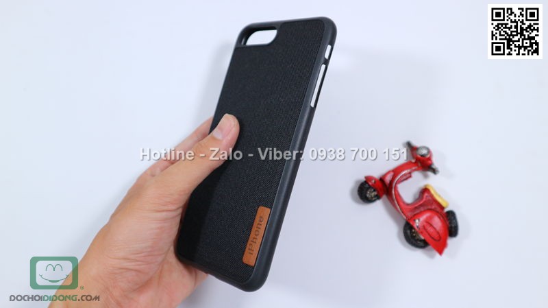Ốp lưng iPhone 7 Plus dẻo vân vải bố