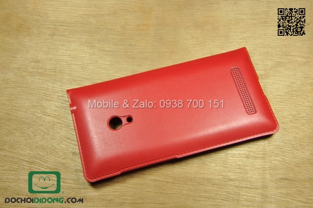 Flip cover Zenfone 5 da trơn cao cấp