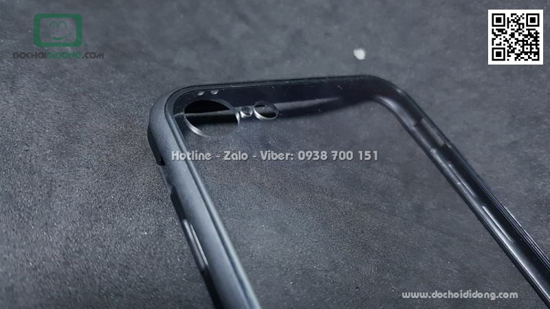 Ốp lưng iPhone 7 8 Sulada lưng kính trong viền màu