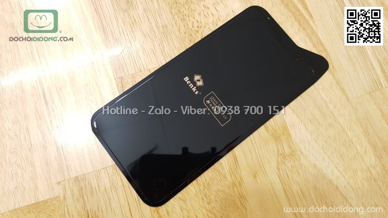 Miếng dán cường lực full màn hình iPhone X XS Benks viền cứng khoét cảm biến