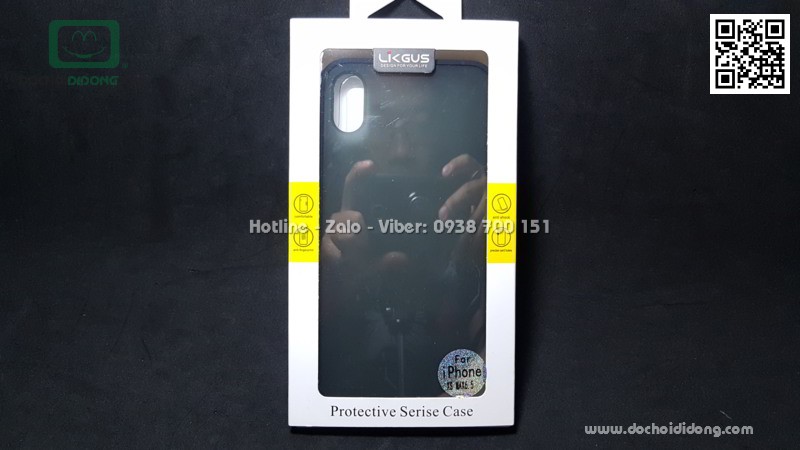 Ốp lưng iPhone XS Max Likgus chống sốc lưng nhám trong