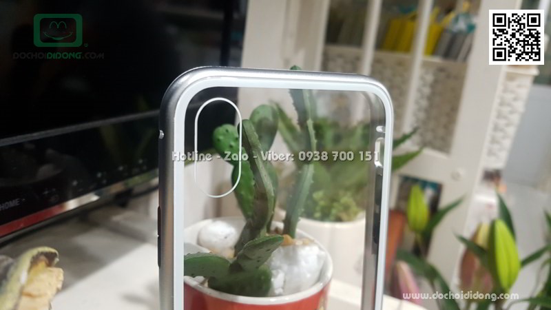 Ốp lưng nam châm iPhone X Likgus lưng kính trong