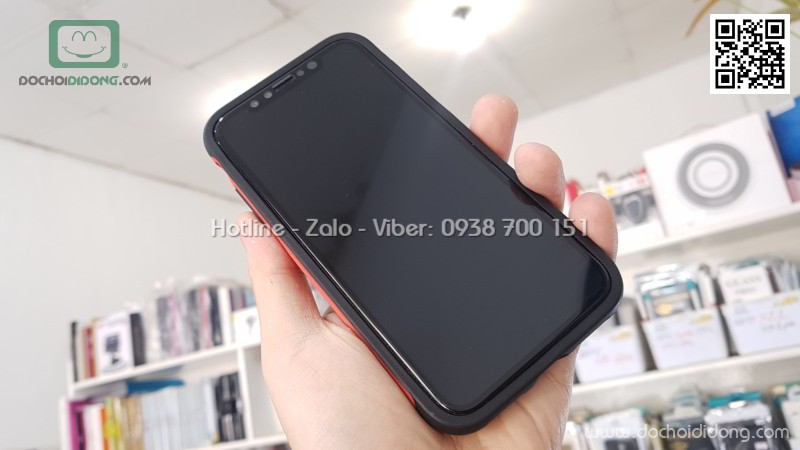 Ốp lưng iPhone X Baseus Bumper viền gân 3 lớp